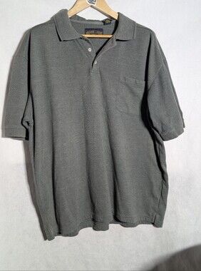 Shaver Lake Mens XXL Polo Shirt Olive Green Short Sleeve Slub Pocket